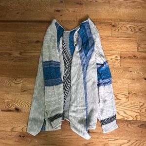 Blue and white cardigan